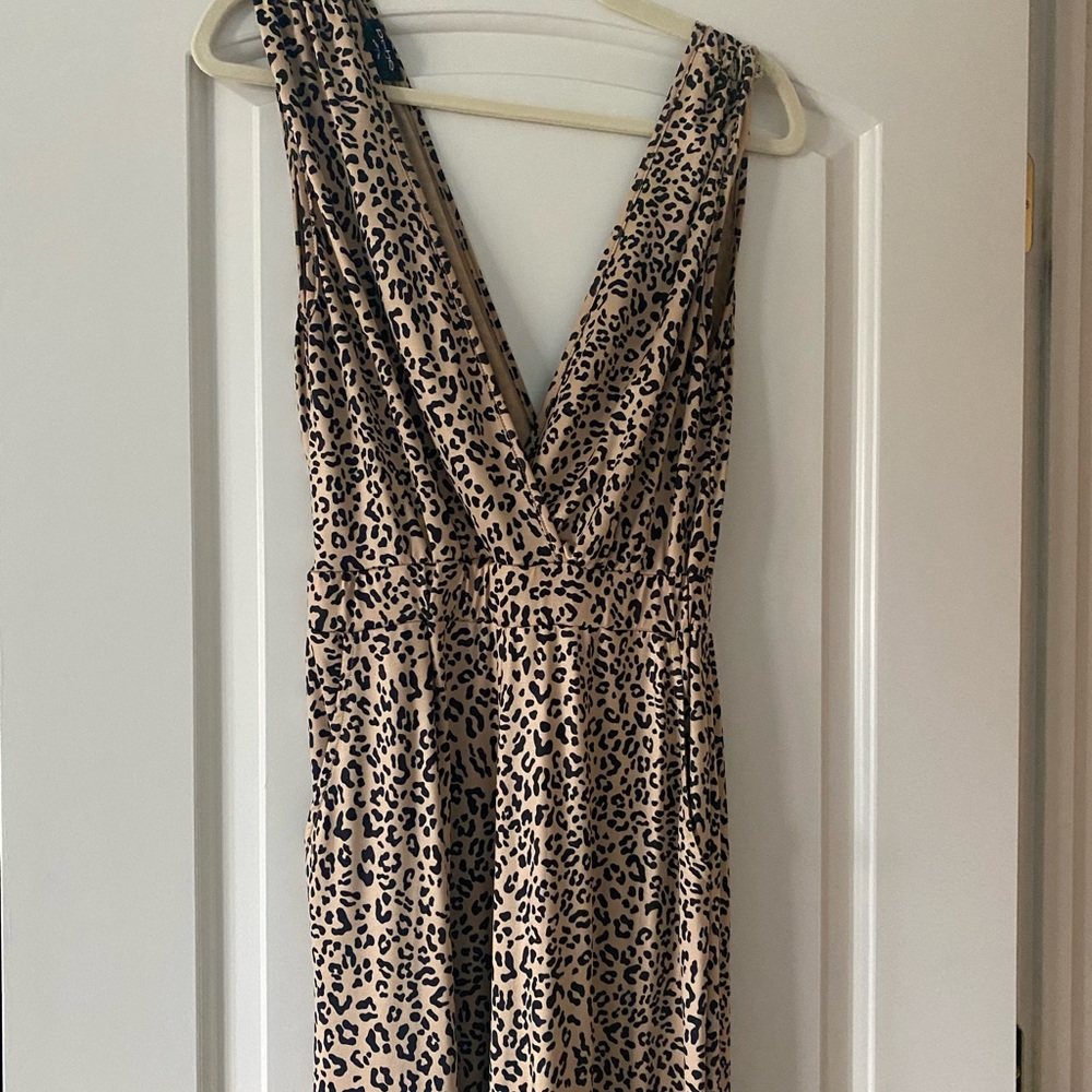 Bebe leopard wide leg jumpsuit